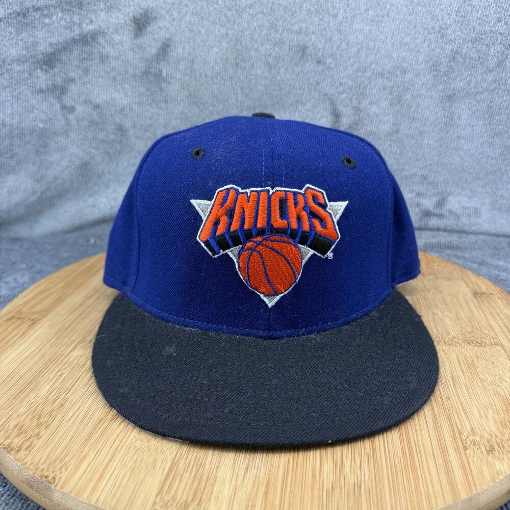 New York Knicks Vtg Hat Cap Fitted Mens 7 Blue NBA Basketball Wool 90s